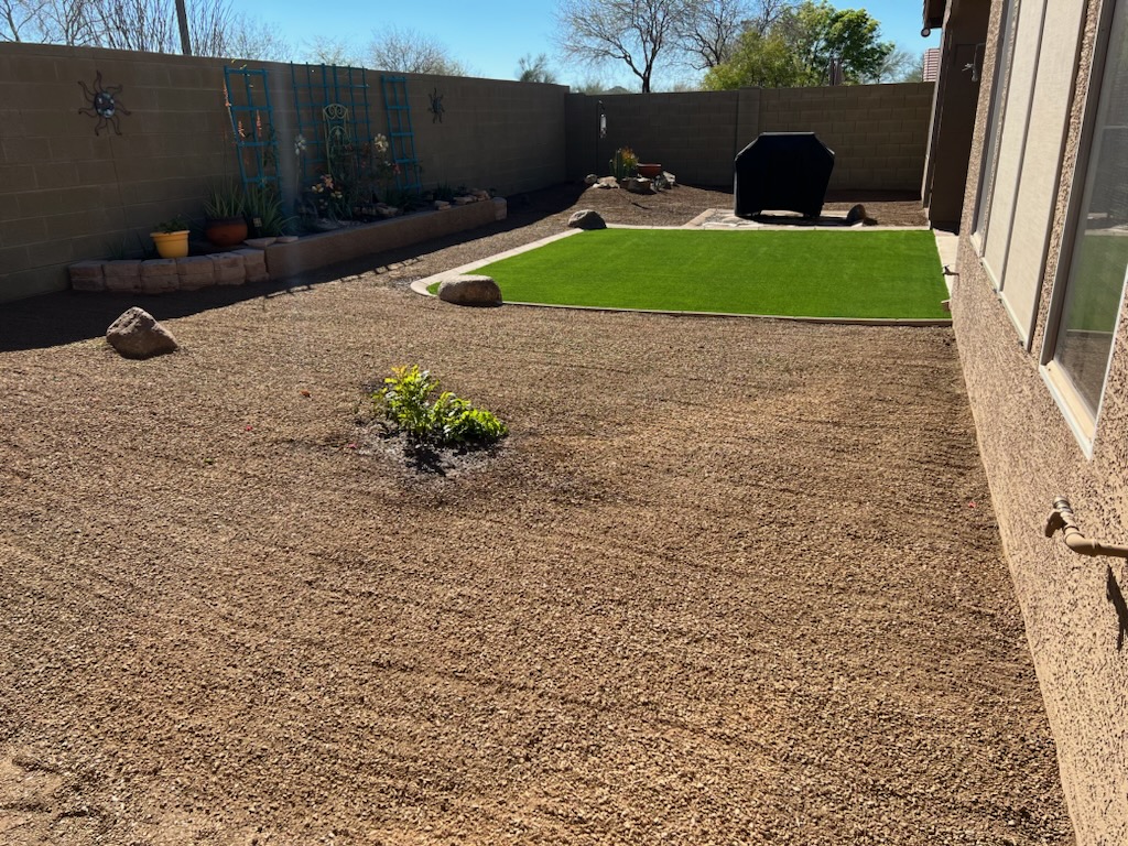 Home gravel and turf after